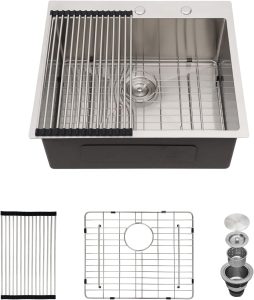 25 Laundry Sink Drop In - Donsdey 25×22 Drop In Kitchen Sink 16 Gauge Stainless Steel Topmount Above Counter Kitchen Utility Laundry Sink Deep Single Bowl Basin  from Lordear