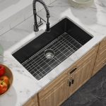 33 Granite Composite Kitchen Sink - Donsdey 33”×19” Undermount Granite Sink Black Quartz Classic Composite Under Counter Single Bowl Sink Basin  from Lordear